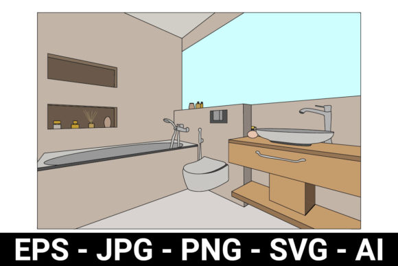 Bathroom Background Graphics for Crafting Scenes