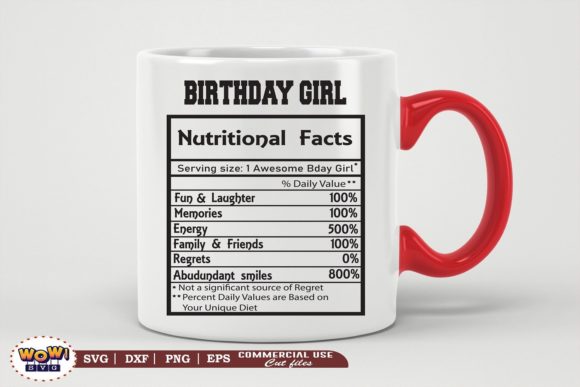 Birthday Girl Nutrition Facts Svg: Graphics & Illustrations