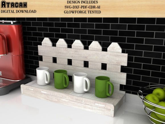 Cake and Coffee Mug Display Stand Svg for Laser Cutting Stands