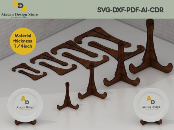 Decorative Wooden Plate Stand Display for Laser Cutting