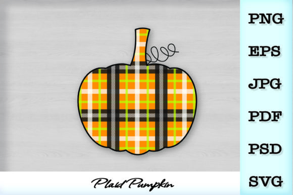 Fall Plaid Pumpkin SVG: Graphics & Illustrations