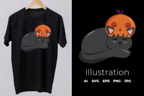 Halloween Cat Illustration: Graphics for Bloggers