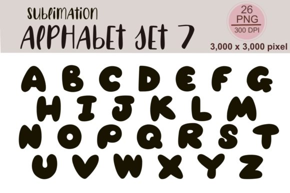 Sublimation Alphabet Set 7: Premium Graphics & Illustrations