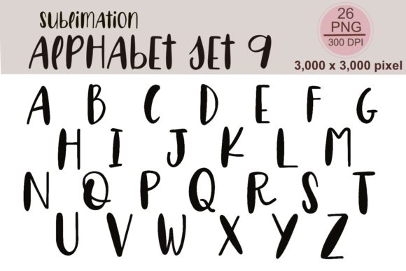 Sublimation Alphabet Set 9: Graphics and Illustrations