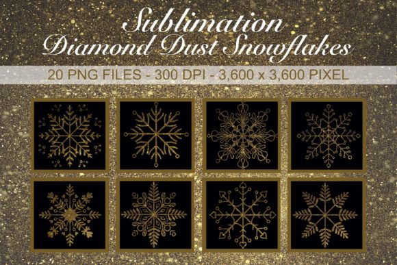 Sublimation Diamond Dust Snowflakes: Graphics & Illustrations