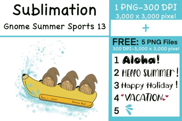 Sublimation Gnome Summer Sports 13: Graphics & Illustrations