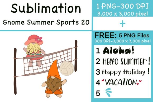 Sublimation Gnome Summer Sports 20: Graphics & Illustrations