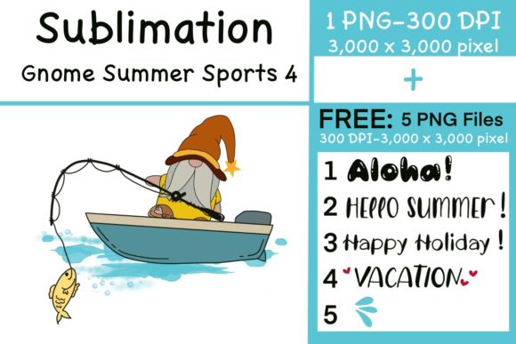 Sublimation Gnome Summer Sports 4: Graphics & Illustrations
