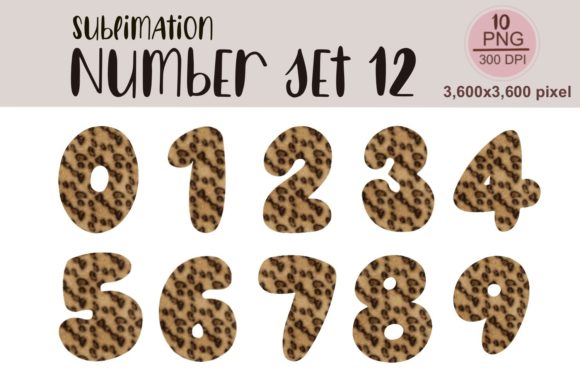 Sublimation Number Set 12: Essential Graphics & Illustrations