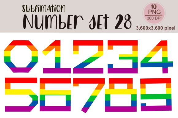 Sublimation Number Set 28: Pride Graphics & Illustrations