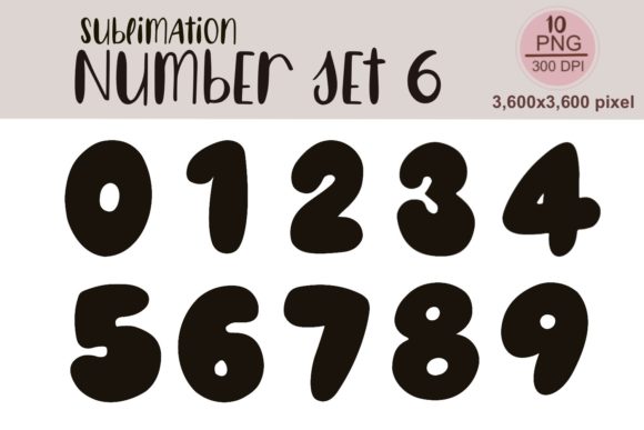 Sublimation Number Set 6: Graphics & Illustrations