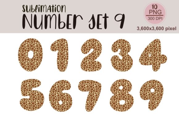 Sublimation Number Set 9: Graphics & Illustrations